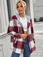 Load image into Gallery viewer, Women Hooded Plaid Jacket
