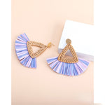 Load image into Gallery viewer, Rattan Raffia Tassel Earrings
