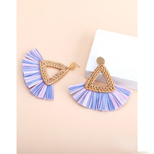 Rattan Raffia Tassel Earrings