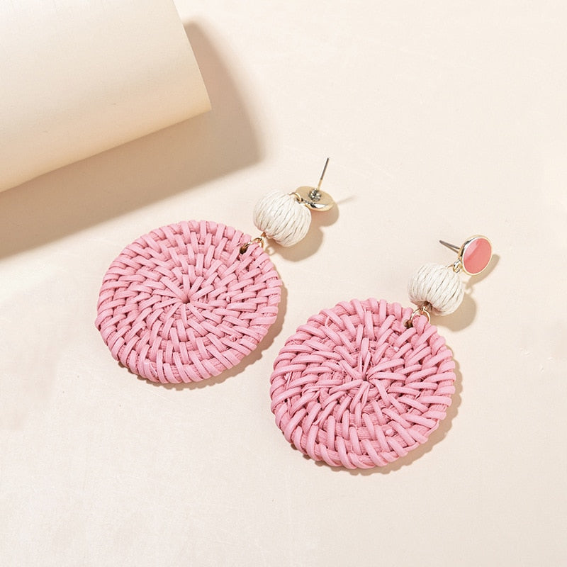 Rattan Raffia Tassel Earrings