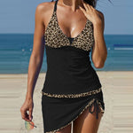 Load image into Gallery viewer, Plus Size Halter V Neck Tankini Swimsuit
