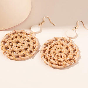 Rattan Raffia Tassel Earrings