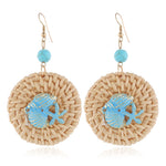 Load image into Gallery viewer, Rattan Raffia Tassel Earrings
