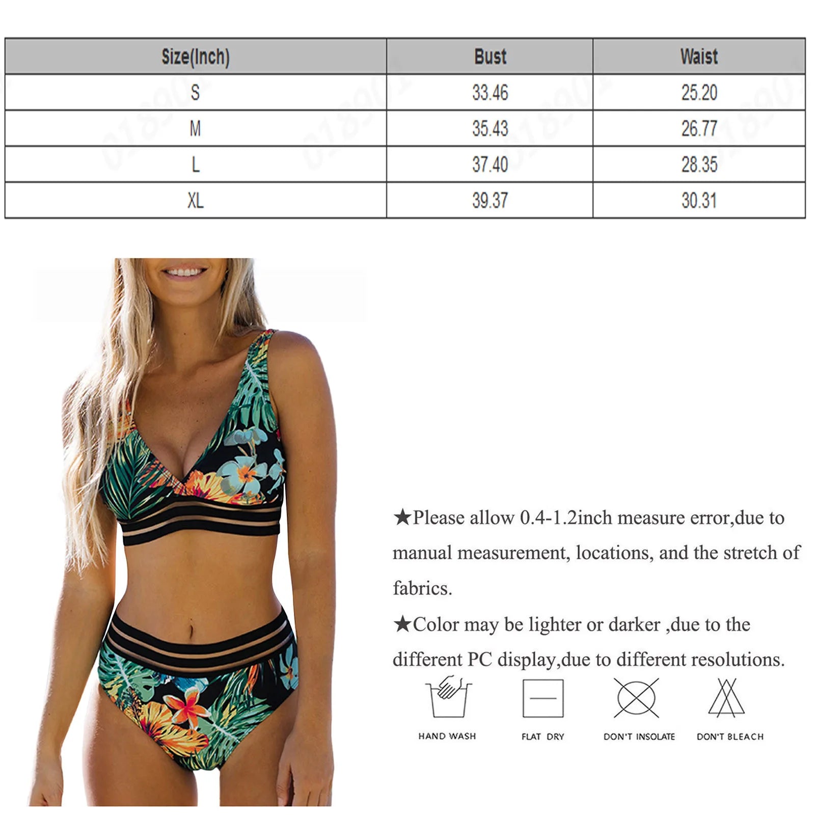 Women's mid Waisted 2 Piece Bathing Suit
