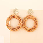 Load image into Gallery viewer, Rattan Raffia Tassel Earrings
