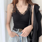 Load image into Gallery viewer, V-neck Lace Straps Tank Top
