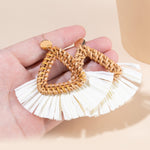 Load image into Gallery viewer, Rattan Raffia Tassel Earrings
