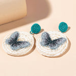 Load image into Gallery viewer, Rattan Raffia Tassel Earrings
