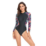 Load image into Gallery viewer, Sleeved Printed One Piece Swimsuit
