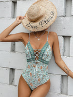Load image into Gallery viewer, Vintage Print Swimsuit One Piece Bikini Cut
