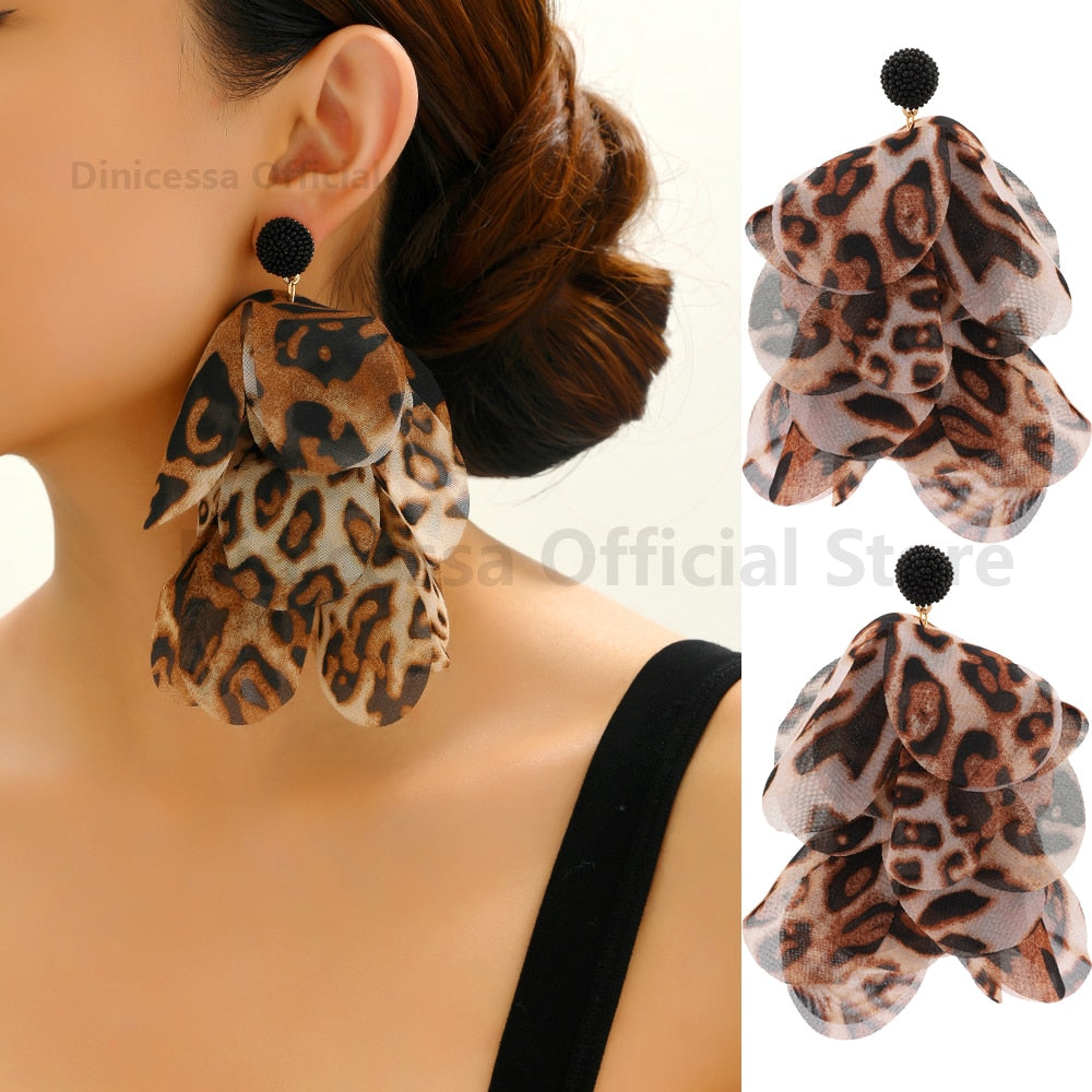 Bohemian Leopard Print Dangle Earrings