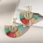 Load image into Gallery viewer, Rattan Raffia Tassel Earrings
