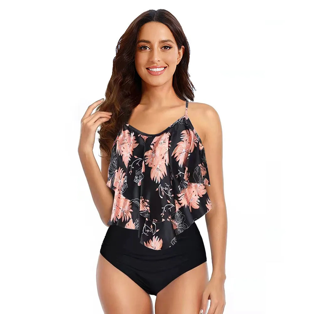 Ruffled Tankini Set