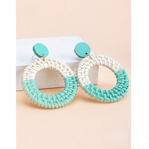 Rattan Raffia Tassel Earrings