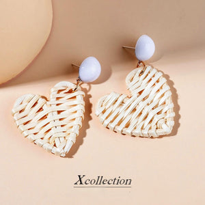 Rattan Raffia Tassel Earrings