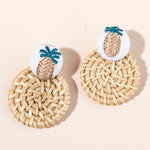 Load image into Gallery viewer, Rattan Raffia Tassel Earrings
