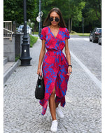 Load image into Gallery viewer, V-NECK Short Sleeve Print Dress
