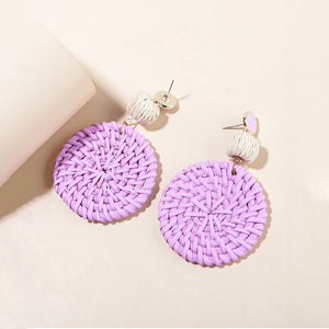 Rattan Raffia Tassel Earrings