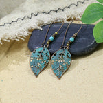 Load image into Gallery viewer, Vintage Boho Blue Stone Drop Earrings
