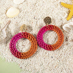 Load image into Gallery viewer, Rattan Raffia Tassel Earrings
