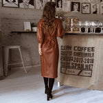 Load image into Gallery viewer, Women&#39;s Pu Leather Coat Dress
