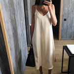 Load image into Gallery viewer, Satin camis Tank Dress

