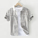 Load image into Gallery viewer, Short Sleeve Cotton Plaided Shirt-Slim Fit
