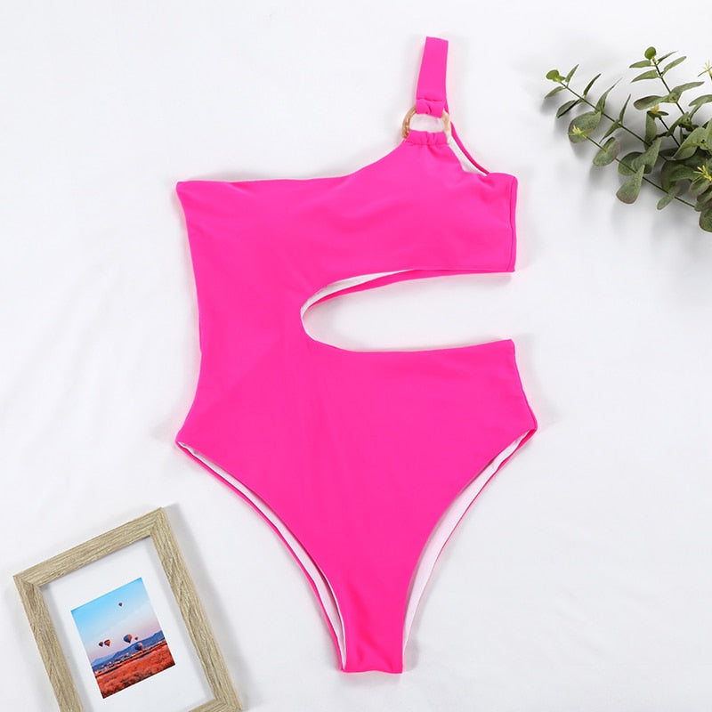 One Shoulder One piece Swimsuit