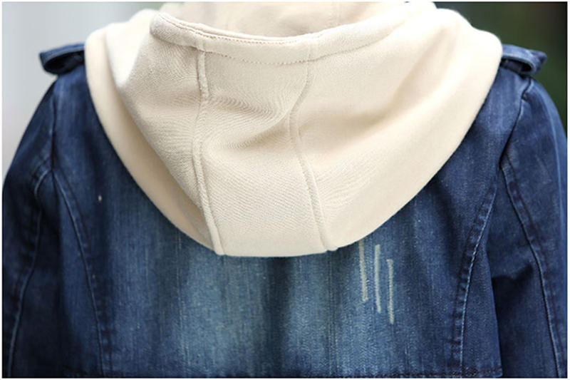 Denim Warm Hooded Jacket