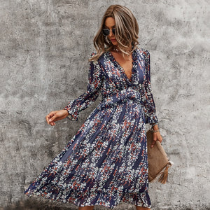 V-Neck Floral Dress