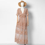Load image into Gallery viewer, Boho Maxi Loose Embroidery dress

